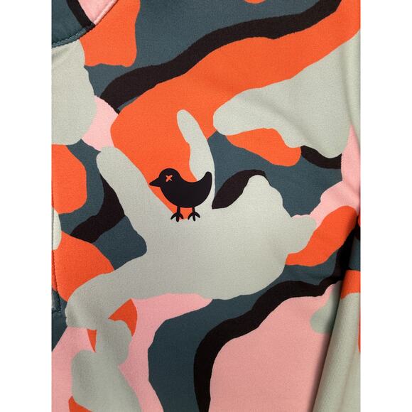 Bad Birdie Powell Quarter Zip Golf Pullover Pink Green Orange Men Size M - Picture 6 of 16